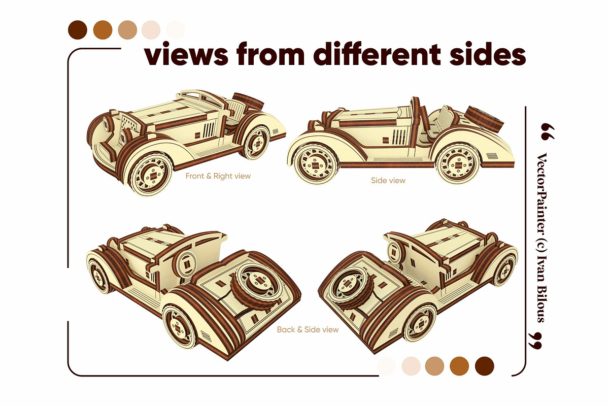 Small Sport Car - Laser Cut File, an Object Graphic by VectorPainter (Photo 15 of 18)