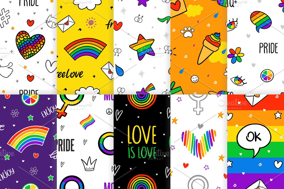20 LGBTQIA+ Never Ending Patterns, a Pattern Graphic by karetniy (Photo 3 of 8)