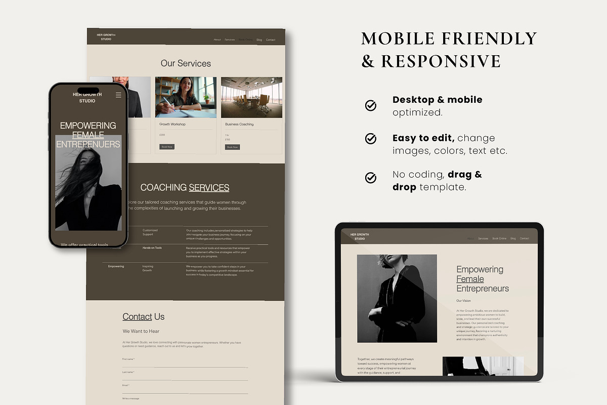 Wix Coaching, Small Business Website, a Wix Template by Sky Dore Design (Photo 6 of 12)