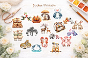 Watercolor Animal Romance Clipart, an Animal Illustration by Artnoy (Thumbnail 5 of 8)