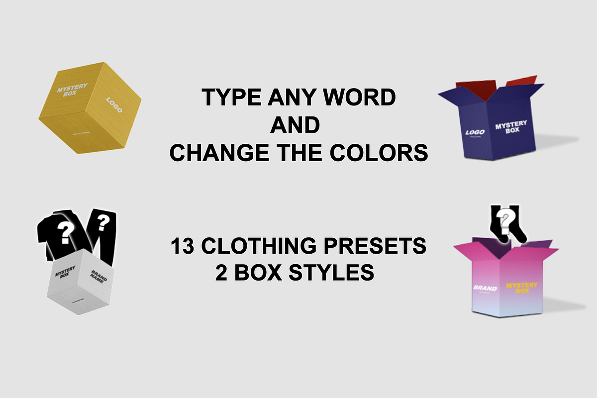 Streetwear Mystery Box Ecom Mockups, a Packaging Mockup by Infinity Mockups (Photo 2 of 4)
