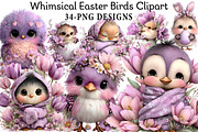 Whimsical Easter Birds Clipart, an Illustration by Daily.Designs (Thumbnail 1 of 8)