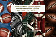 Football in Retro Art Style Patterns, a Pattern Graphic by karenfoleyphoto (Thumbnail 1 of 9)