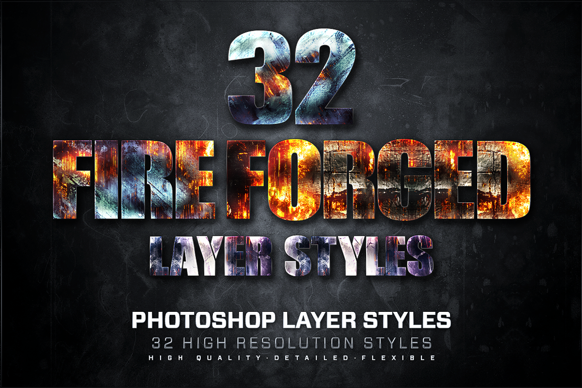 32 Fire Forged Layer Styles 3, a Layer Style Add-On by DesignFathoms (Photo 1 of 3)