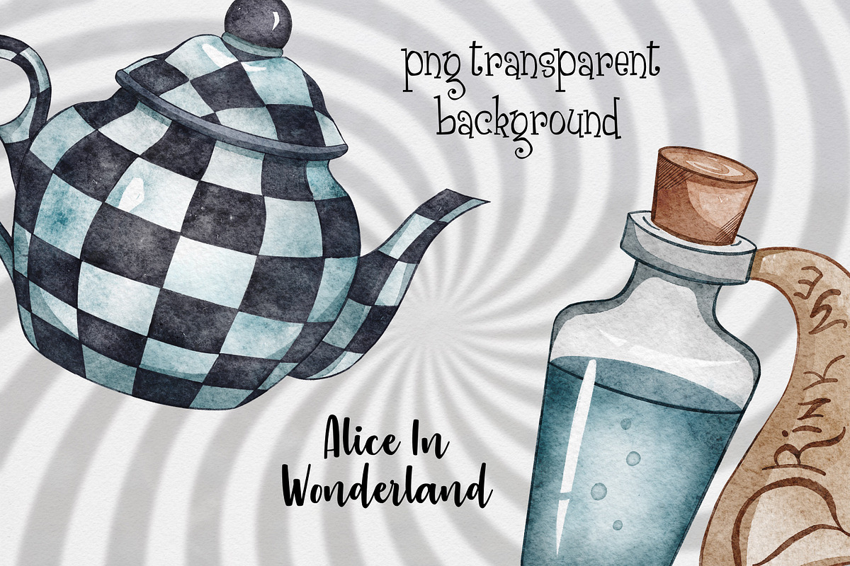 Alice in Wonderland clipart, a Food Illustration by LuiDesignStudio (Photo 4 of 4)