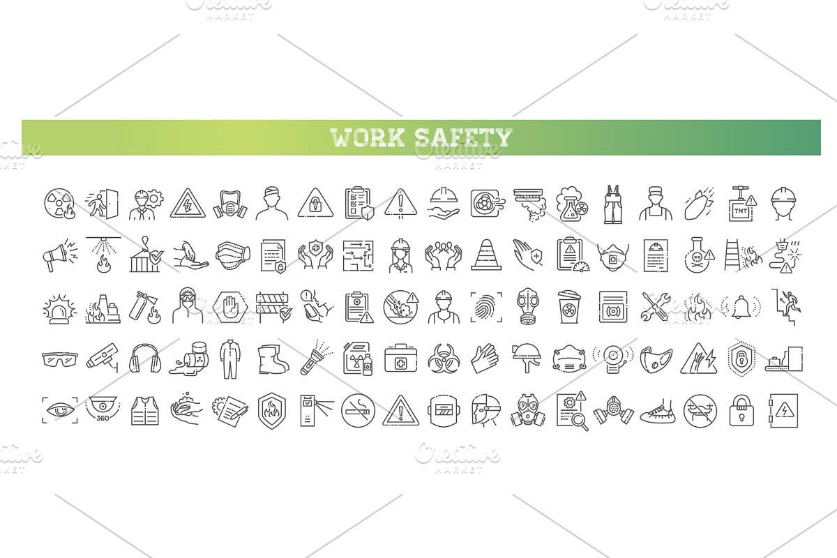 Job Safety icon set, an Outline Icon by Tettygreen