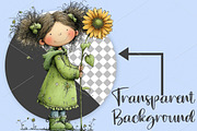 Whimsical Spring Girl Clipart Bundle, an Illustration by Canvas Craft (Thumbnail 2 of 7)
