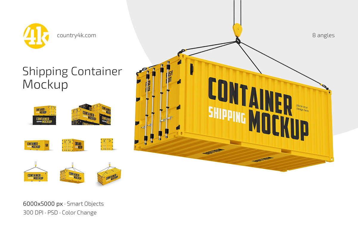 Shipping Container Mockup Set, a Cups & Container Mockup by Country4k (Photo 1 of 4)