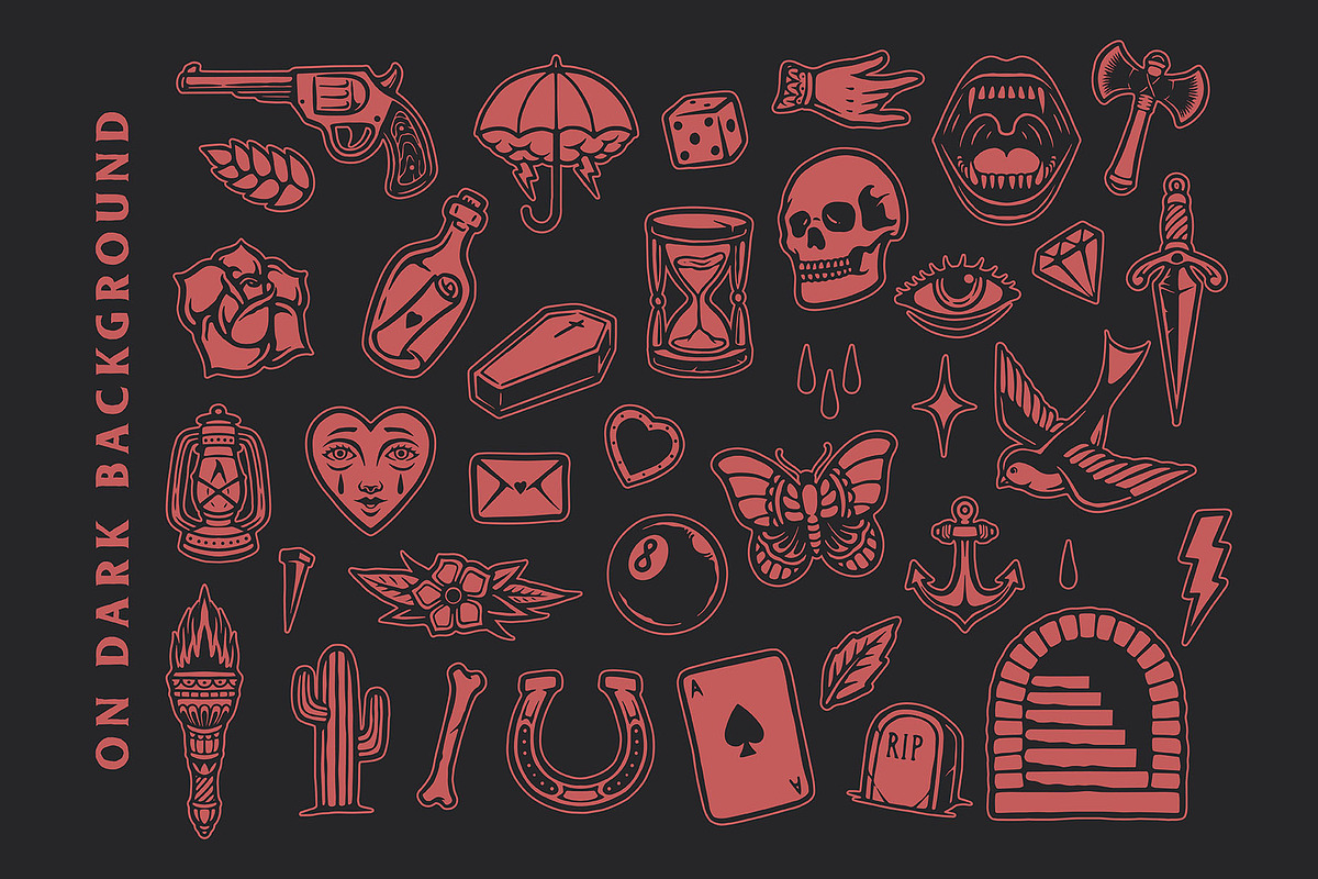 OLD SCHOOL TATTOO FLASH COLLECTION, a Decorative Illustration by Trape Graphic Studio (Photo 3 of 6)