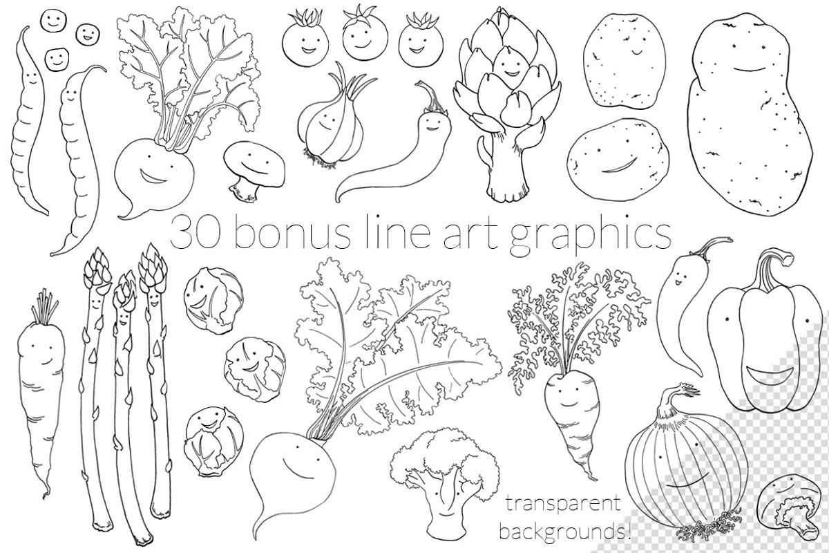 Happy Watercolor Vegetables, a Food Illustration by AmberLenaEngle (Photo 5 of 5)