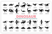 38 Dinosaur Elements x3 Styles, a Graphic by monkik (Thumbnail 1 of 22)