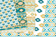 Teal & Gold Boho Seamless Pattern, a Pattern Graphic by Avenie Digital (Thumbnail 3 of 4)