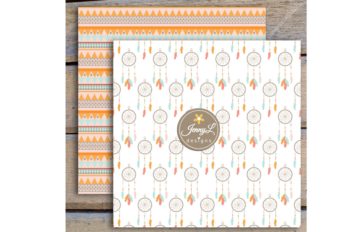 Pastel Boho Digital Papers Clipart, a Pattern Graphic by JennyL Designs (Photo 3 of 5)