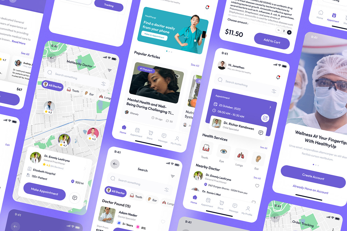 Healthyup - Medical & Health App Ui, an UI Kit Template by Minialis (Photo 5 of 6)