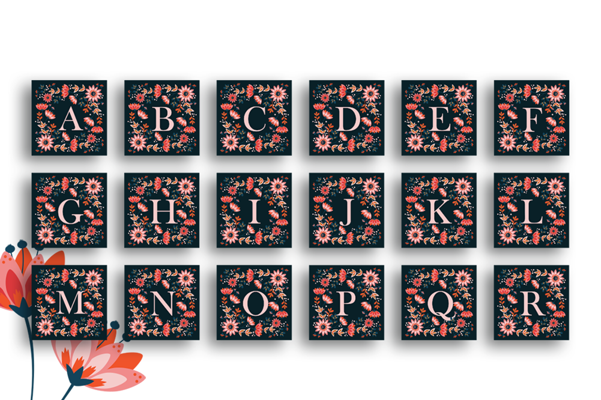 Sochi Floral Monograms, a Pattern Graphic by Werlang Paper (Photo 5 of 5)