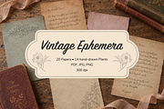 Vintage Ephemera, a Background Graphic by Digitaliya (Thumbnail 1 of 7)