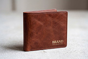 Leather Wallet Mockup Template, a Merchandise Mockup by graphypix (Thumbnail 1 of 4)