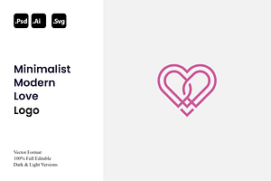 Minimalist Modern Love Logo, a Branding & Logo Template by Luxury Logos