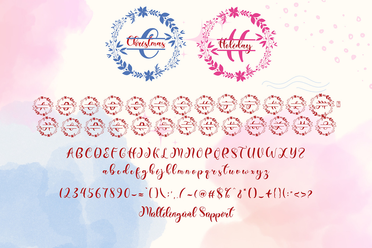 Christmas Holiday monogram, a Handwritten Font by Yoga Letter (Photo 5 of 5)
