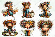 Whimsical Christmas Fairy Clipart, an Illustration by Creative Art (Thumbnail 5 of 10)