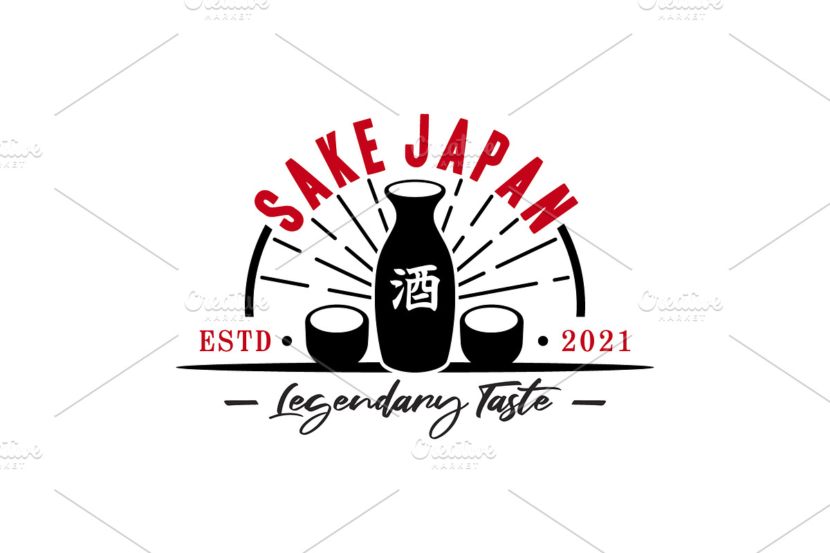 Japanese Sake Logo, a Branding & Logo Template by Atlantis X Nurman Arbai (Photo 1 of 2)