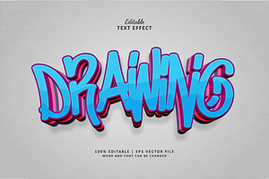 Text Effect Drawing Style Graffiti