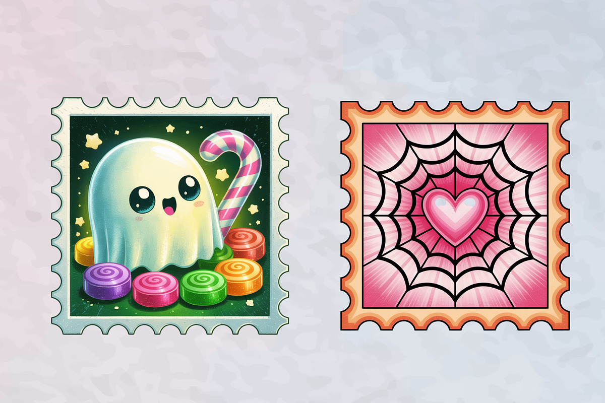 Cool Halloween Postage Stamps PNG, an Illustration by Creative Art (Photo 2 of 2)