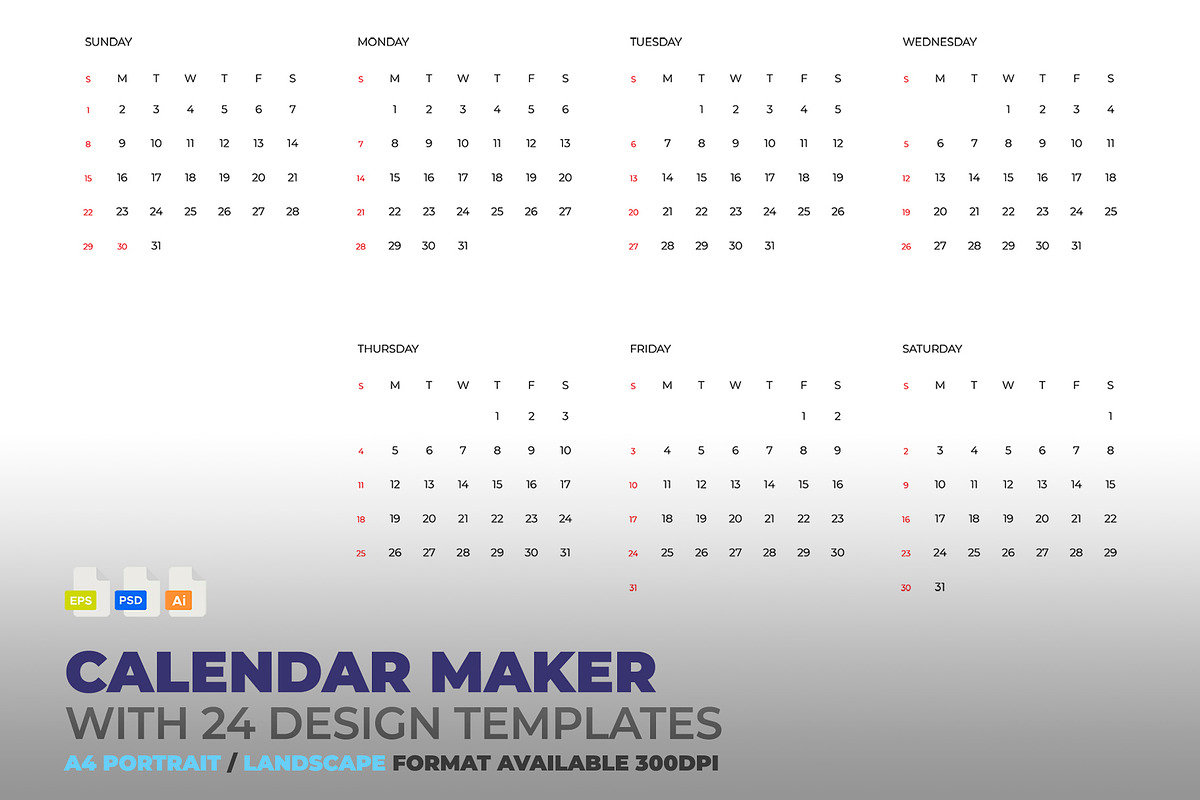 Calendar Maker Design preview 3