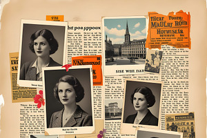 Scrapbook Collaged Photo Page, a Background Graphic by Sharon Schwalbe