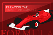 Isolated Vector Formula 1 Racing Car, a Transportation Illustration by UoaHH (Thumbnail 1 of 3)