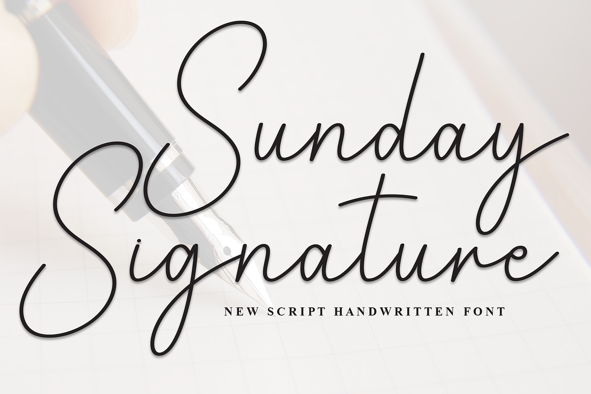 Sunday Signature | Script Font, a Handwritten Font by Scratchones (Photo 1 of 8)
