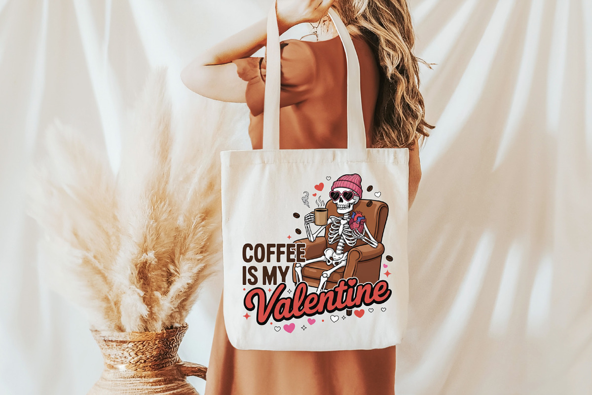 Coffee is My Valentine Skeleton Png, an Illustration by Designking (Photo 3 of 6)
