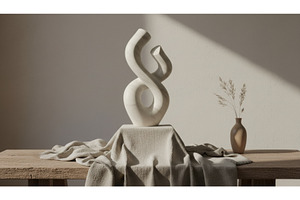 White, swirling marble sculpture, an Abstract Photo by Igor Tichonow