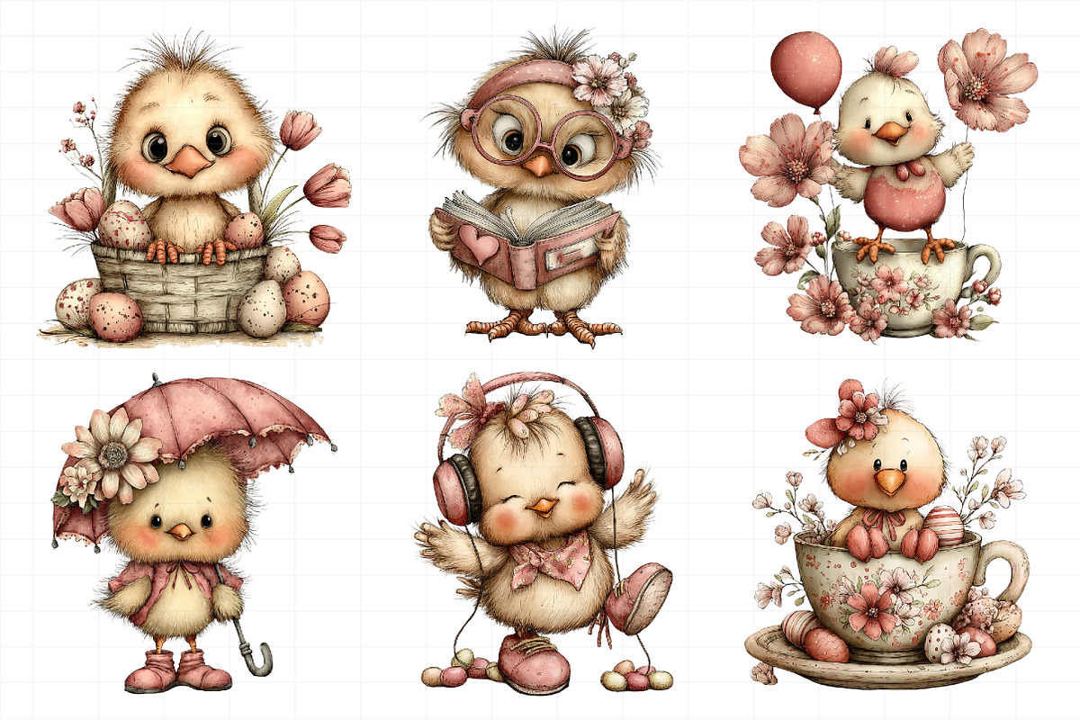 Whimsical Easter Chicken Clipart, an Illustration by Daily.Designs (Photo 8 of 8)