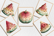 Whimsical Summer Watermelon Clipart, a Seasonal Illustration by Rose Art (Thumbnail 6 of 6)