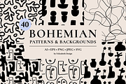 Bohemian Patterns & Backgrounds, a Pattern Graphic by Felizabeth Design (Thumbnail 1 of 11)