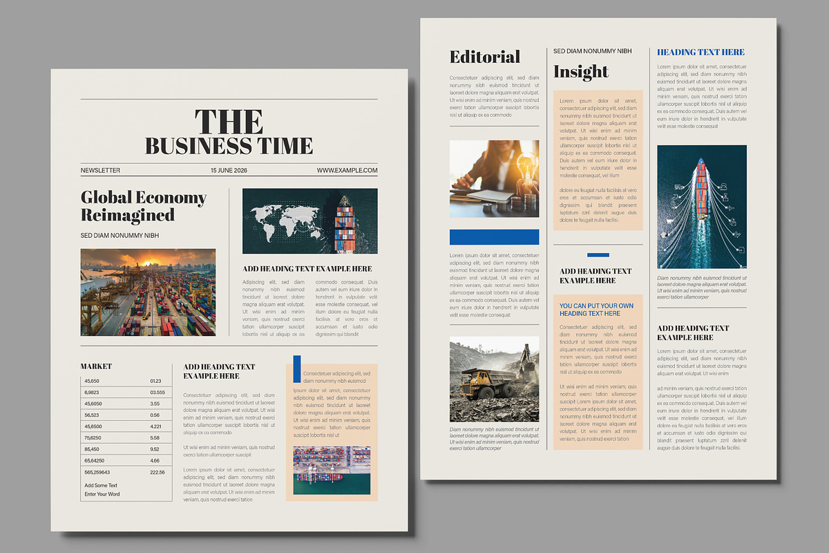 Corporate Business Newsletter Layout preview 2