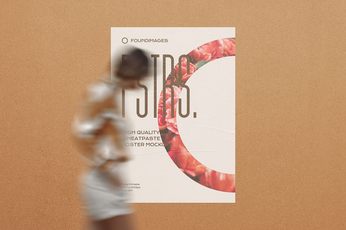 50 poster mockup bundle glued paper, an Advertising Mockup by FoundImages (Photo 24 of 55)