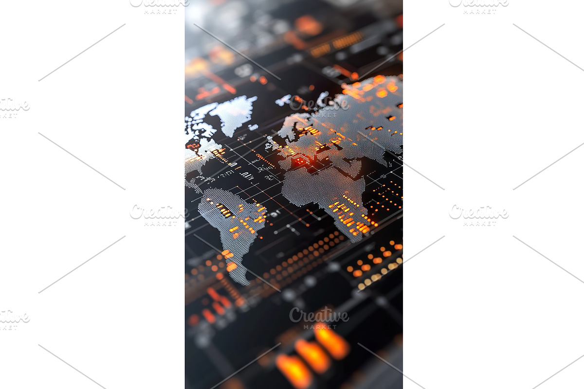 Digital world map with data, a Technology Illustration by Lermont51