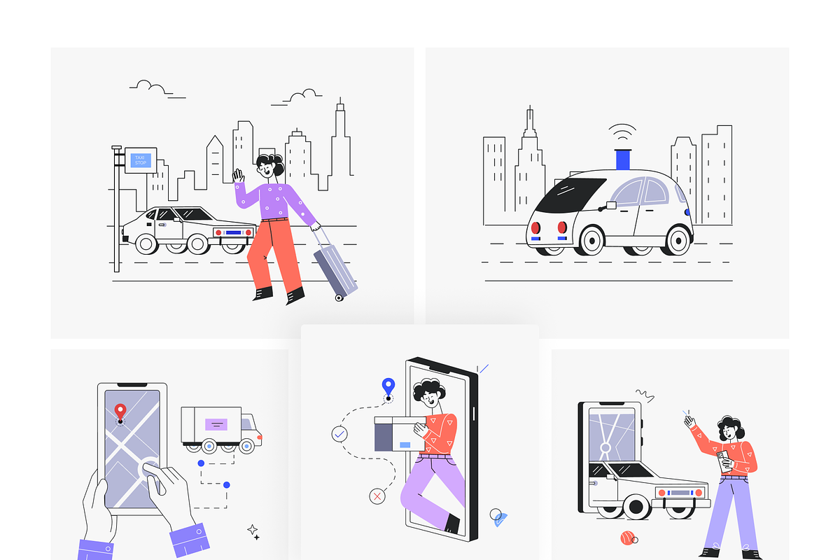 Animated Ride Services Illustrations, a Person Illustration by Prosymbols (Photo 5 of 13)