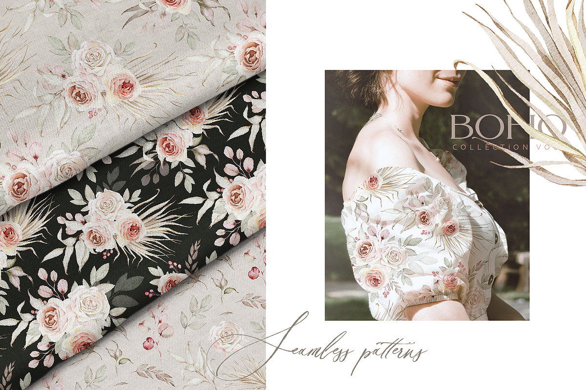 Bohemian Seamless Patterns Set, a Pattern Graphic by Eva Katerina (Photo 3 of 12)