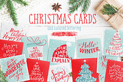 Christmas cards with hand lettering, an Illustration by Anna's Creative Store (Thumbnail 1 of 5)
