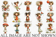 Watercolor Summer Girls Clipart PNG, a Seasonal Illustration by Canvas Craft (Thumbnail 3 of 5)