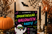 Neon Halloween Party Invitation, an Invitation Template by Arslan (Thumbnail 3 of 5)