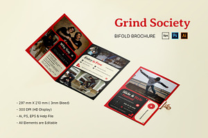 Grind Society - Bifold Brochure, a Brochure Template by StreaksideStd