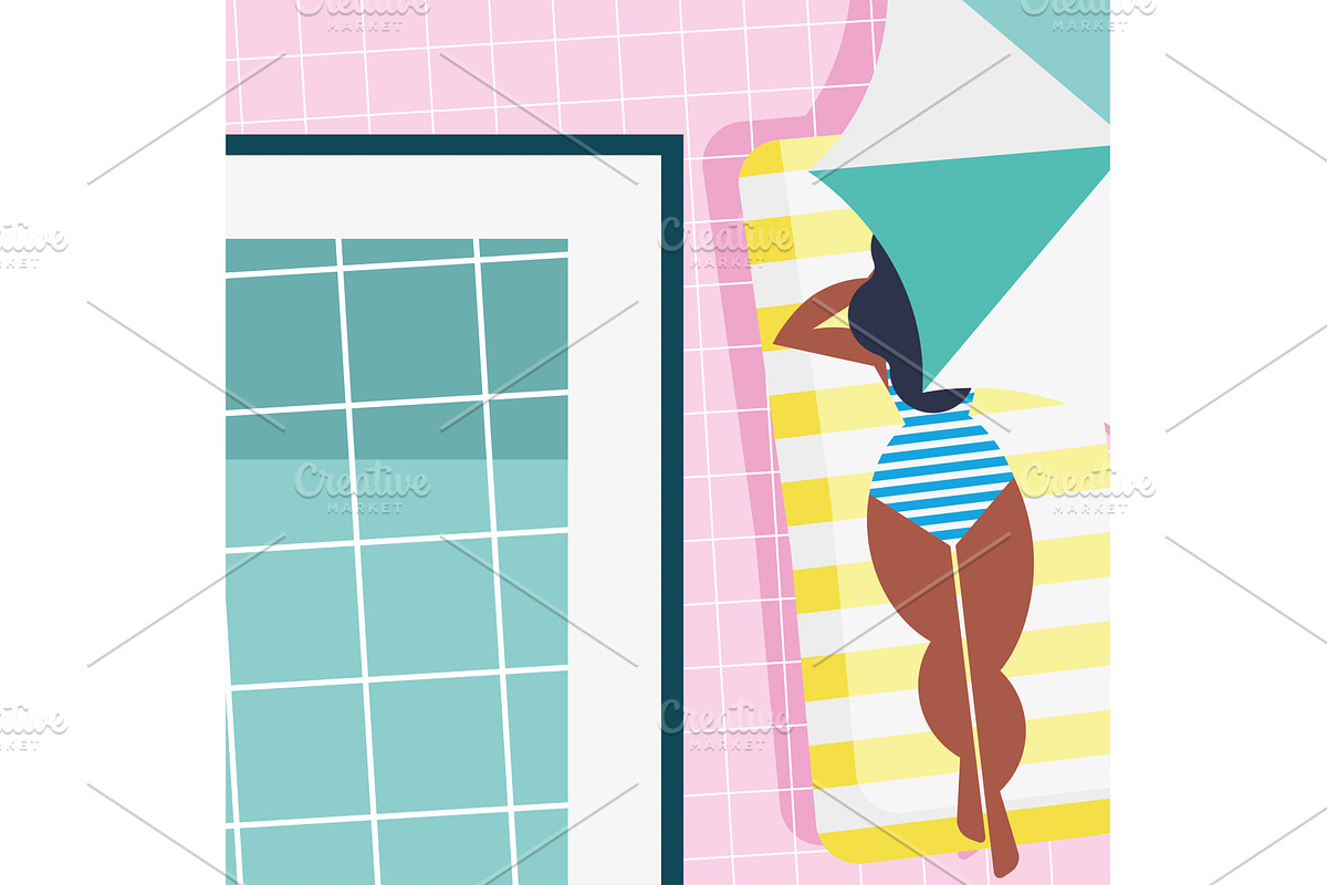 vacation airview scene, a Person Illustration by studiogstock