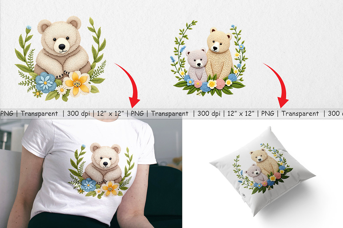 Bear Embroidery Clipart, a Graphic by Artnoy (Photo 4 of 5)