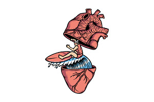 surf in the heart illustration, a Sport Illustration by gunaonedesign