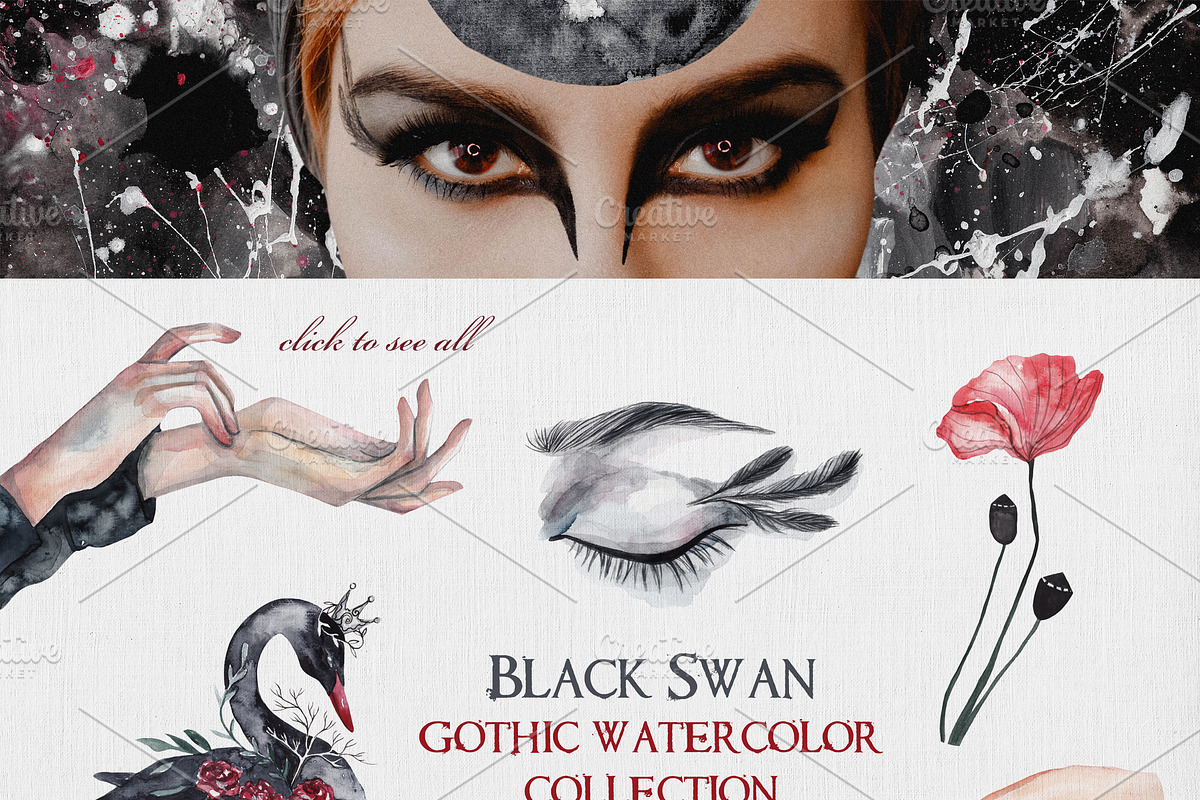 Odile. Black Swan collection, a Texture Illustration by Scarlet Heath Art (Photo 2 of 12)