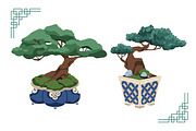 Bonsai, Japan trees set + patterns, a Decorative Illustration by Good Studio (Thumbnail 5 of 9)